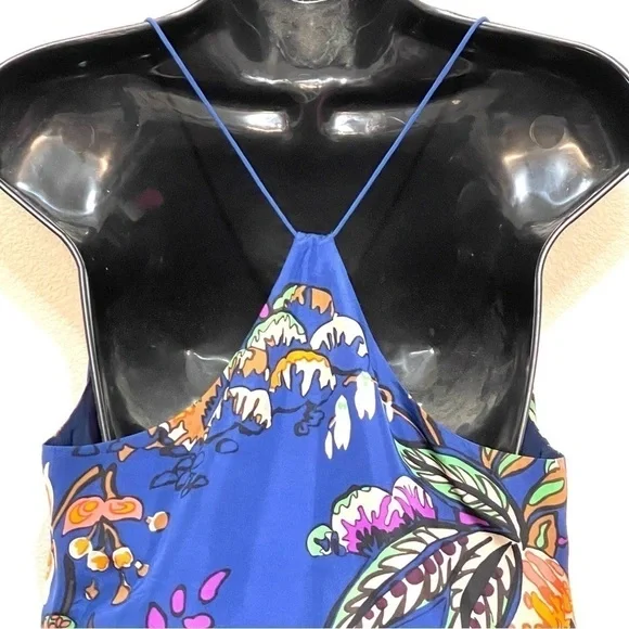 J. Crew Woman 100% SILK Classic Floral Sleeveless Holter Top Size 4 - Picture 5 of 11